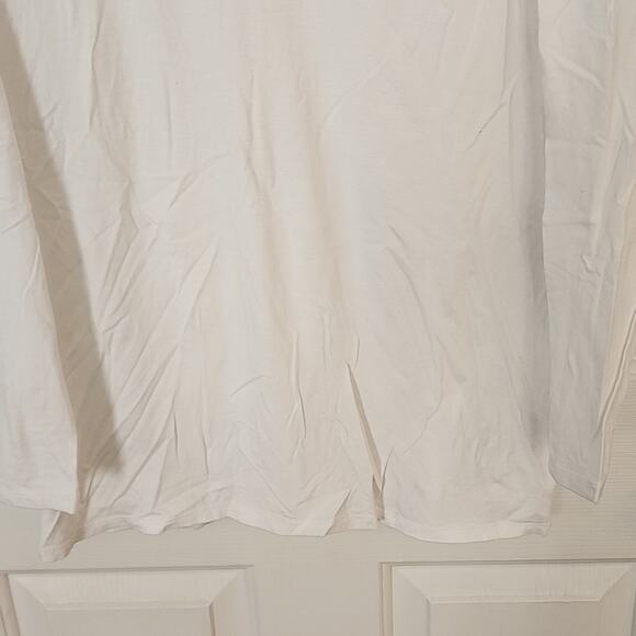 Lane Bryant White V-Neck Long-Sleeve Tee, 14/16 - Picture 3 of 5